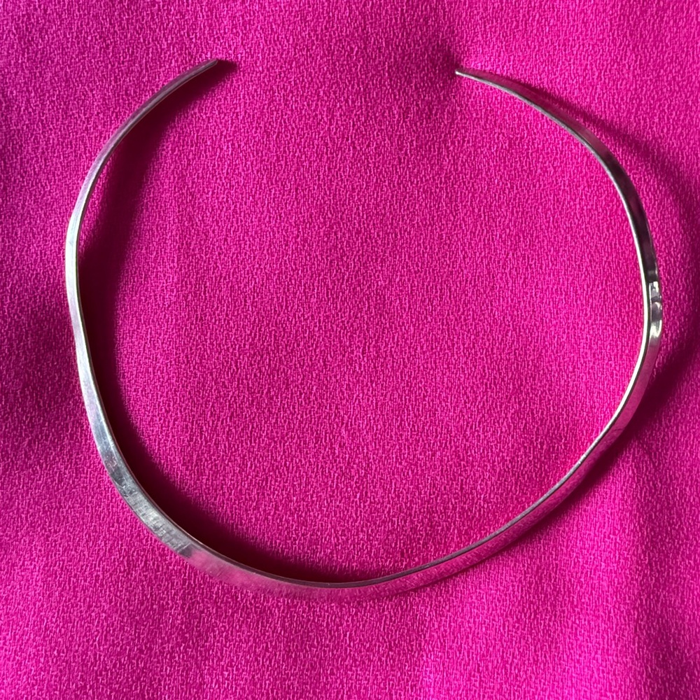 Minimalist Rigid Torc Sterling Silver Necklace